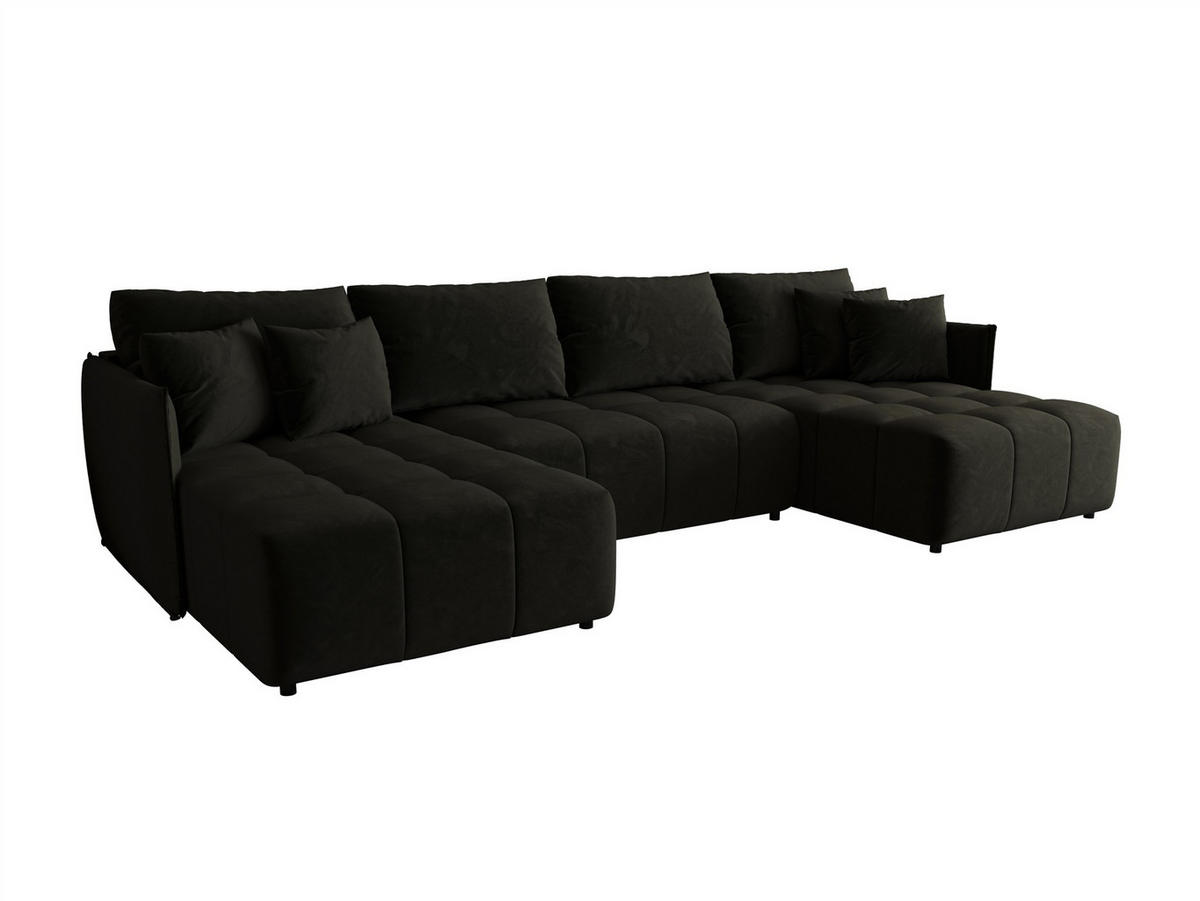 WOHNLANDSCHAFT Treviso - Dunkelgrau, Holzwerkstoff/Textil (342/88/185cm) - Fun Möbel
