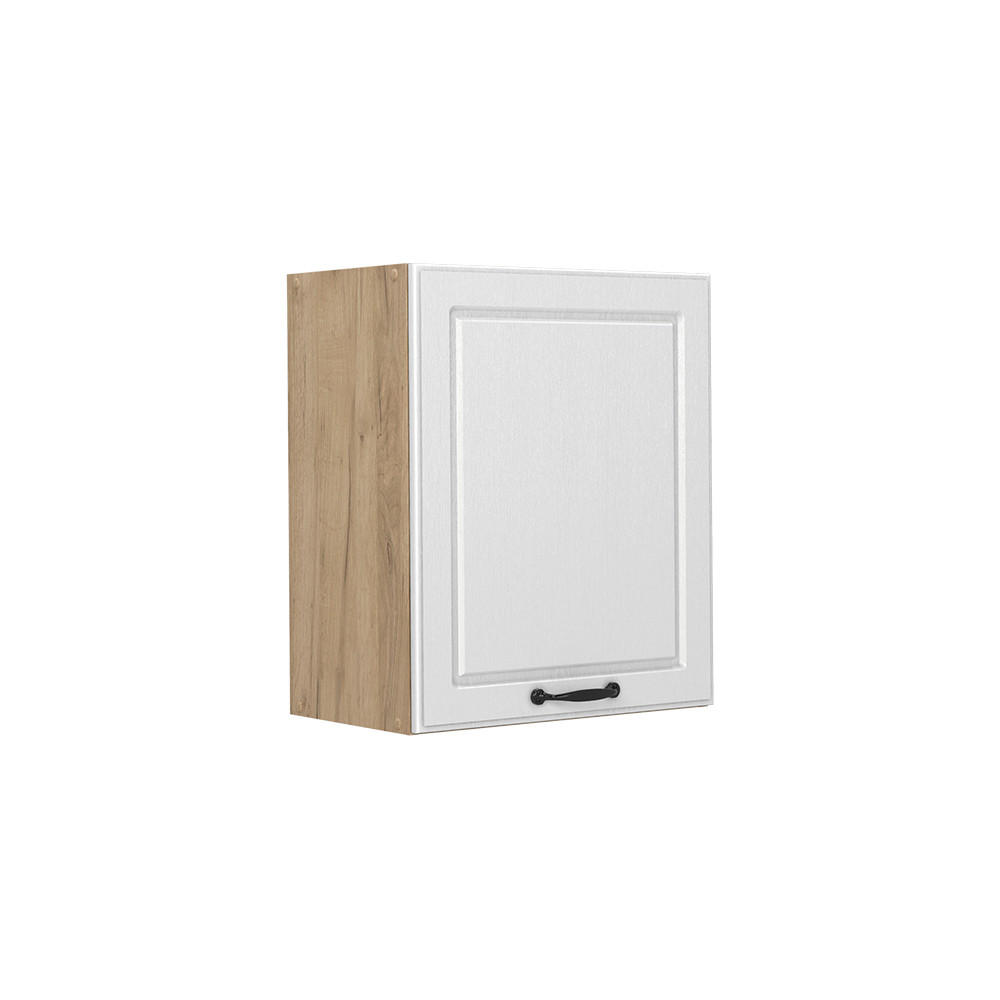 HÄNGESCHRANK R-Line, Weiß Landhaus/Goldkraft Eiche, 50 cm - Eichefarben/Weiß, Holzwerkstoff (50/60/31cm) - Vicco