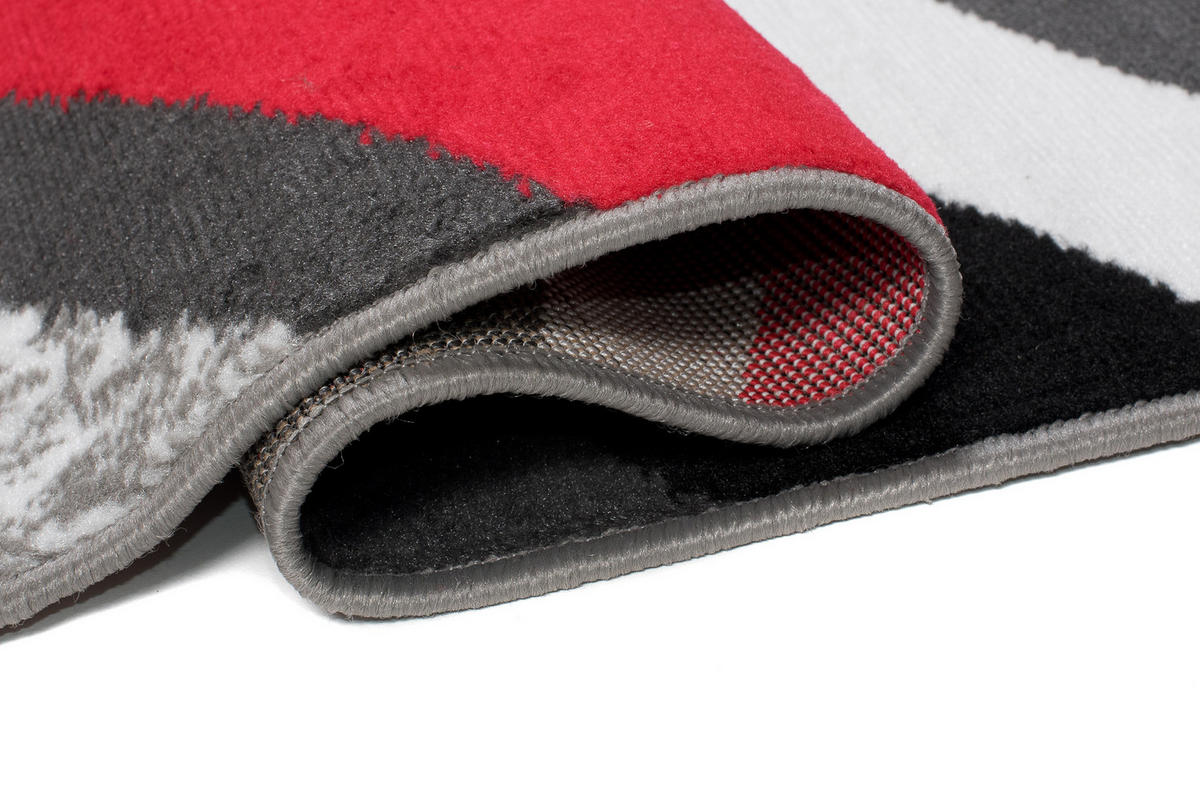 TEPPICH MAYA Rot Streifen Gestreift Meliert 160/230 cm - Rot, Textil (160/230cm) - Tapiso