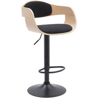 BARHOCKER Stoff Natura/Schwarz - Schwarz, Textil/Metall (48/87/50cm) - CLP