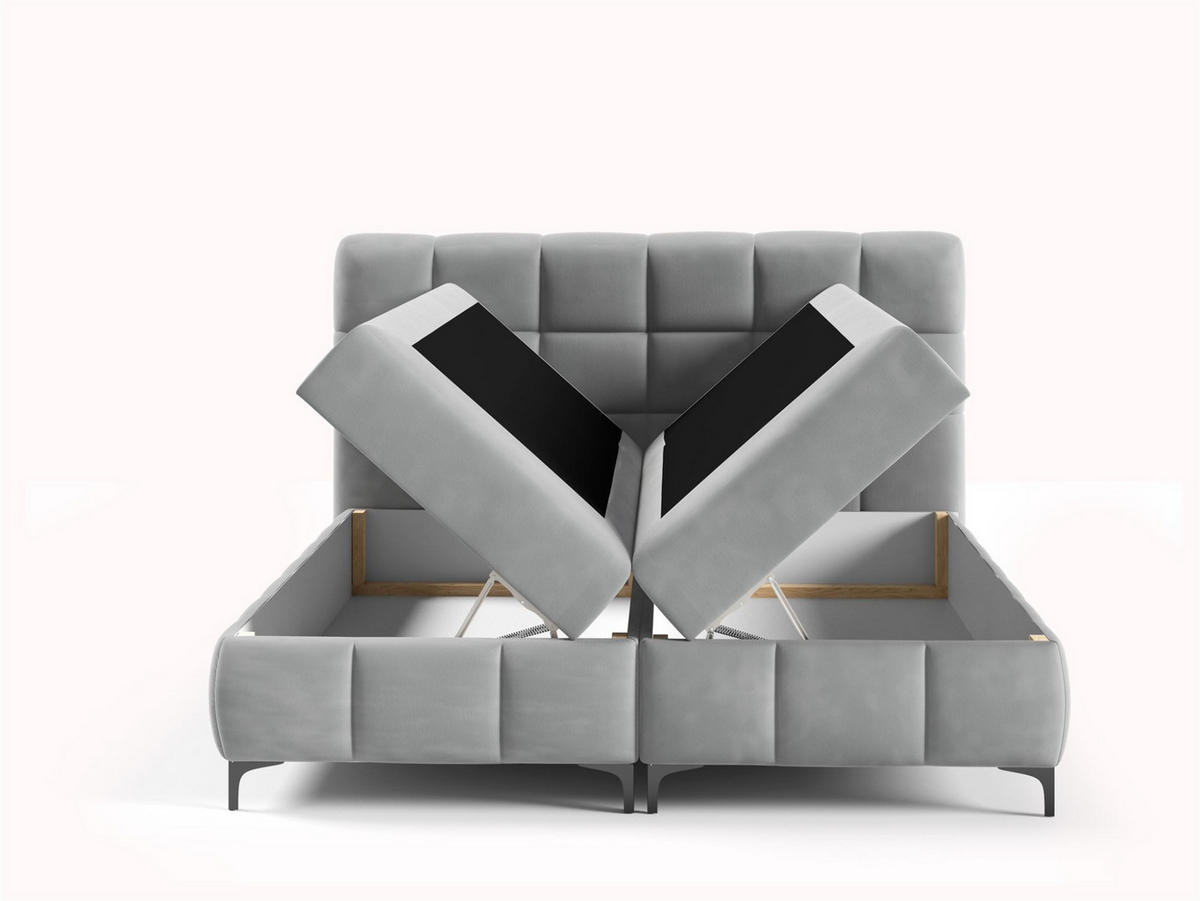 BOXBETT Sophie In Salvador - Silberfarben, Holzwerkstoff/Textil (100/200cm) - Fun Möbel