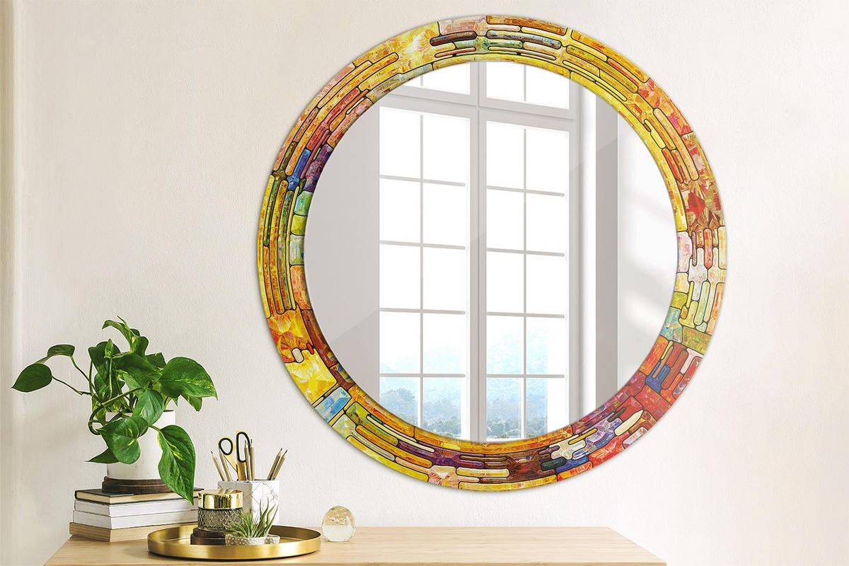 SPIEGEL Ø70 cm Rund mit Aufdruck - Multicolor, Glas (70/70/0.4cm) - TULUP