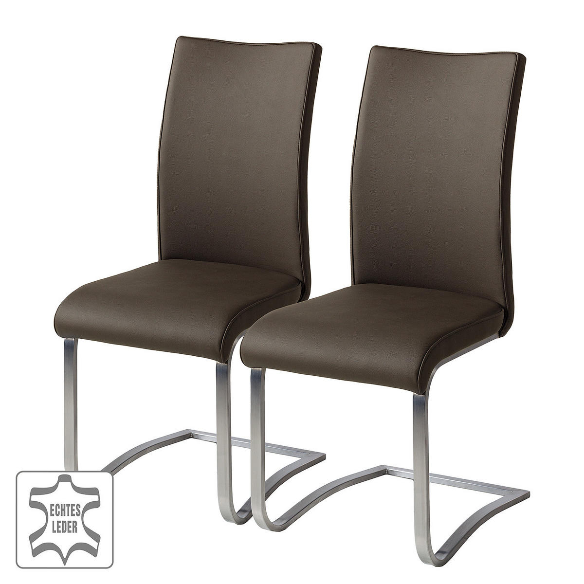 FREISCHWINGER - Braun, Leder/Metall (43/103/52cm) - home24