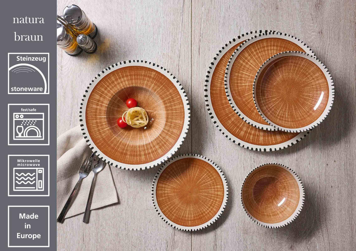 SPEISETELLER Natura Braun ø 26 cm 6er Set - Braun, Keramik (26cm) - Ritzenhoff Breker