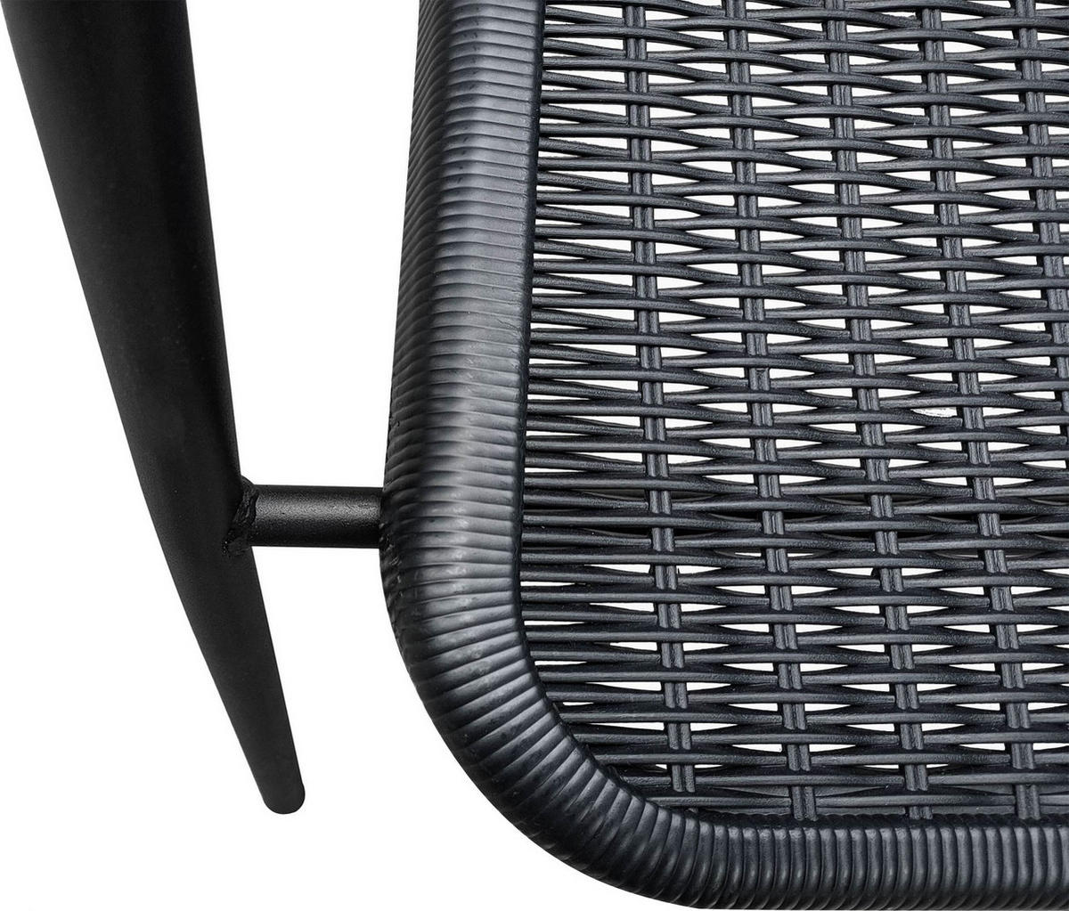 STAPELSTUHL Ibiza 52x54x72 cm, Metall, Schwarz - Schwarz, Metall (52/72/54cm) - dasmöbelwerk