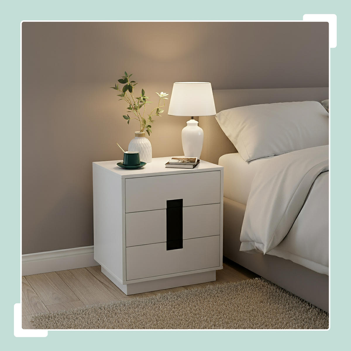 KOMODA - biela, kompozitné drevo (50/56/40cm) - Relaxdays