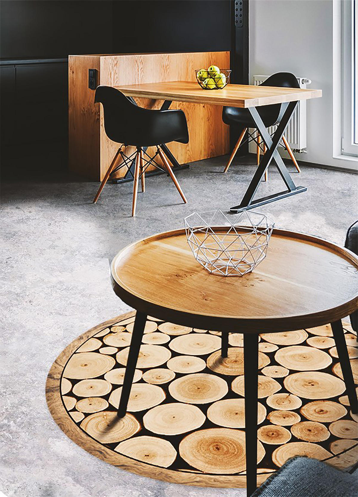 VINYL TEPPICH Ø140 cm Kreuzung - Beige, Kunststoff (140/140cm) - TULUP