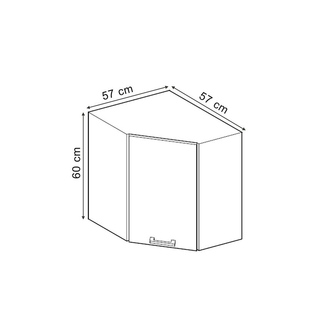 ECKHÄNGESCHRANK R-Line Schwarz Beton 57 cm - Schwarz/Weiß, Holzwerkstoff (57/60/34.1cm) - Vicco