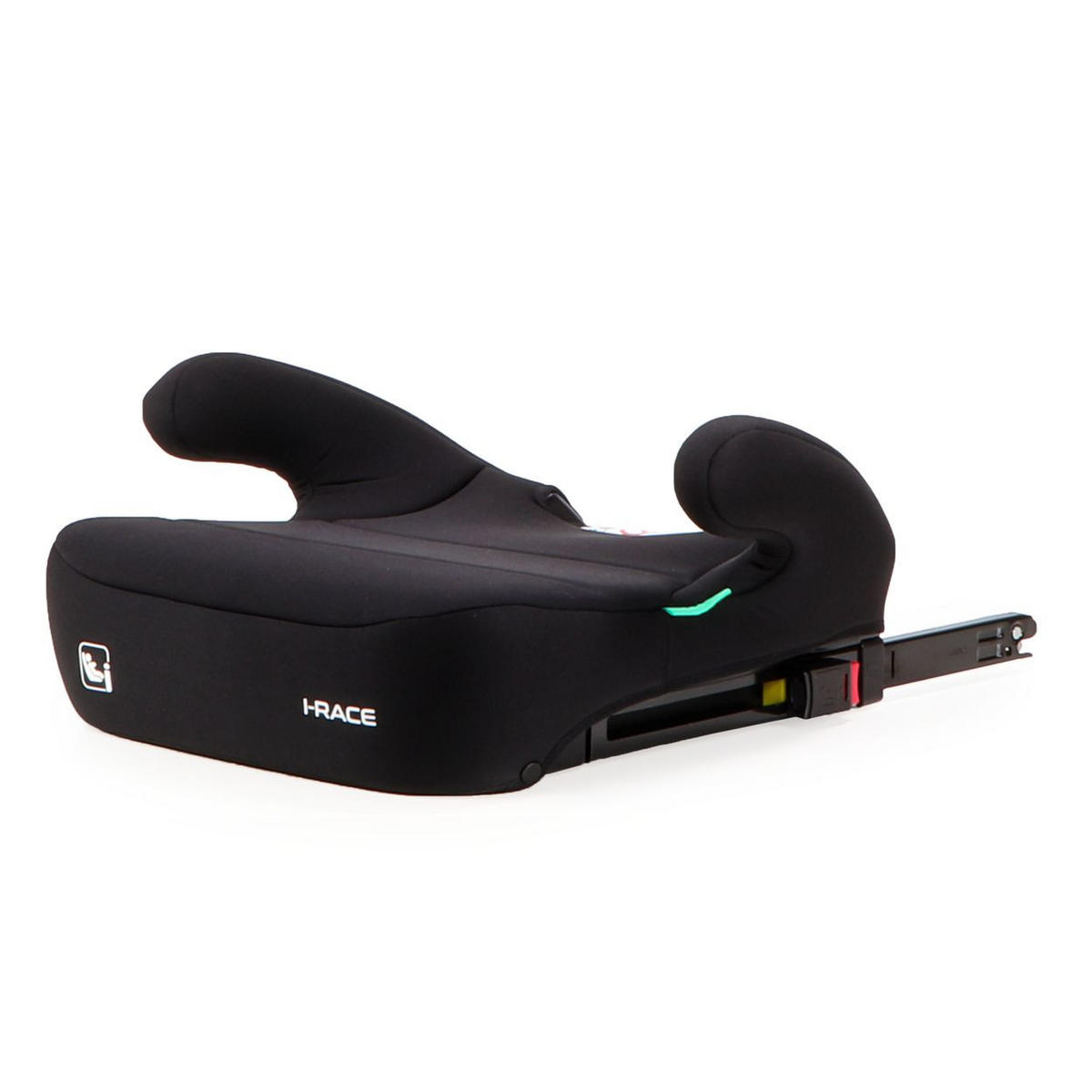 SITZERHÖHUNG i-Race i-Size schwarz 100-150 cm Isofix Rückenlehne abnehmbar Kopfstütze - Schwarz, Kunststoff (45/59/41cm) - Moni