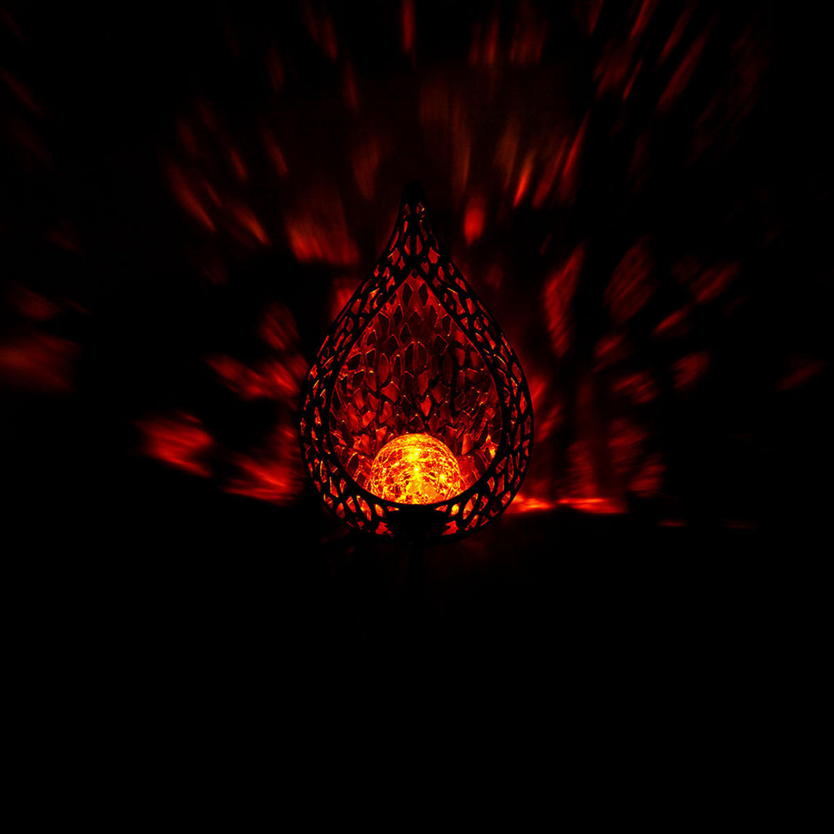 LED AUSSENLEUCHTE Flammen Design Bunt 2er Set - Multicolor, Glas (16/7/90cm) - Globo Lighting