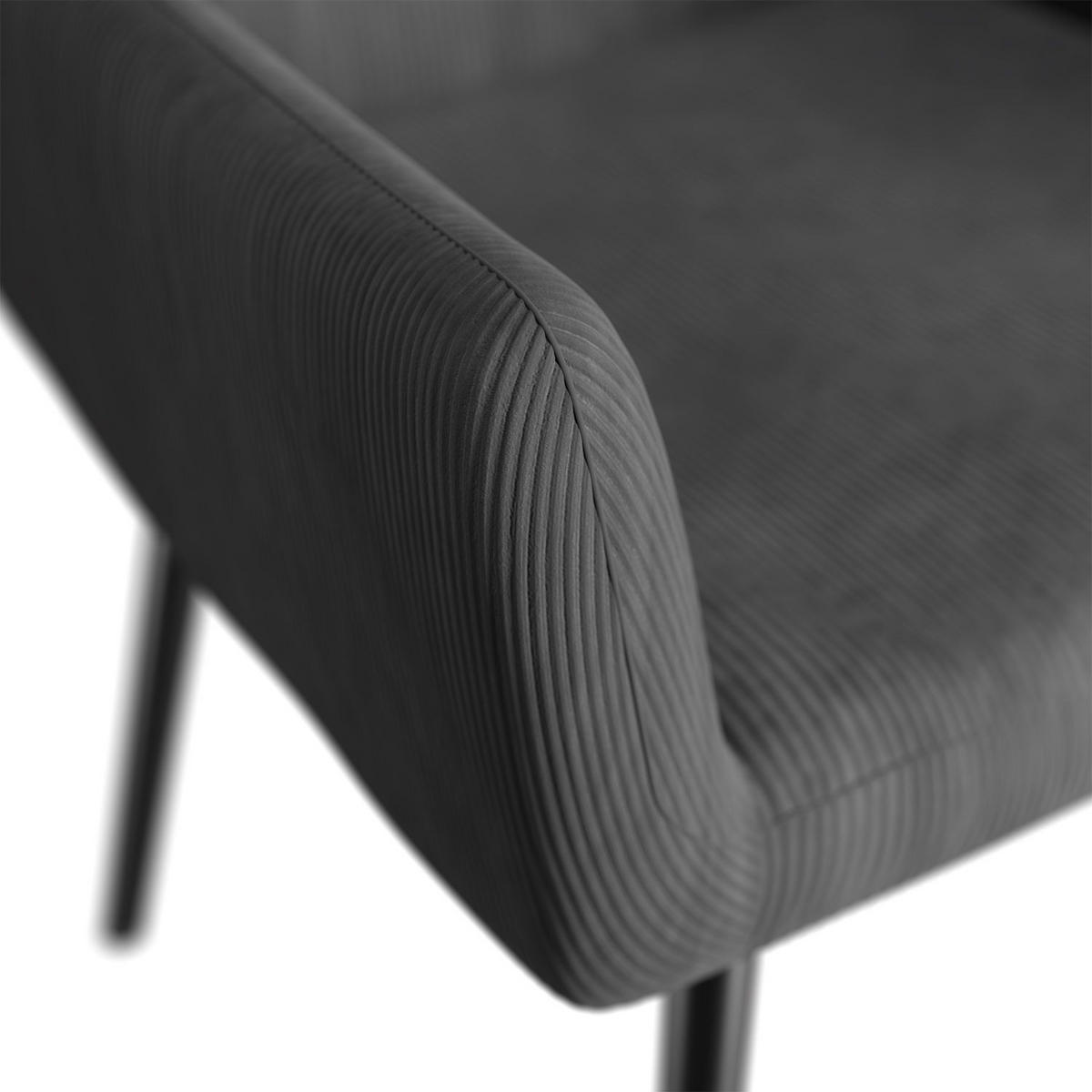 OHRENSESSEL Odense Cord Grau - Grau, Textil (68/95/73cm) - Juskys