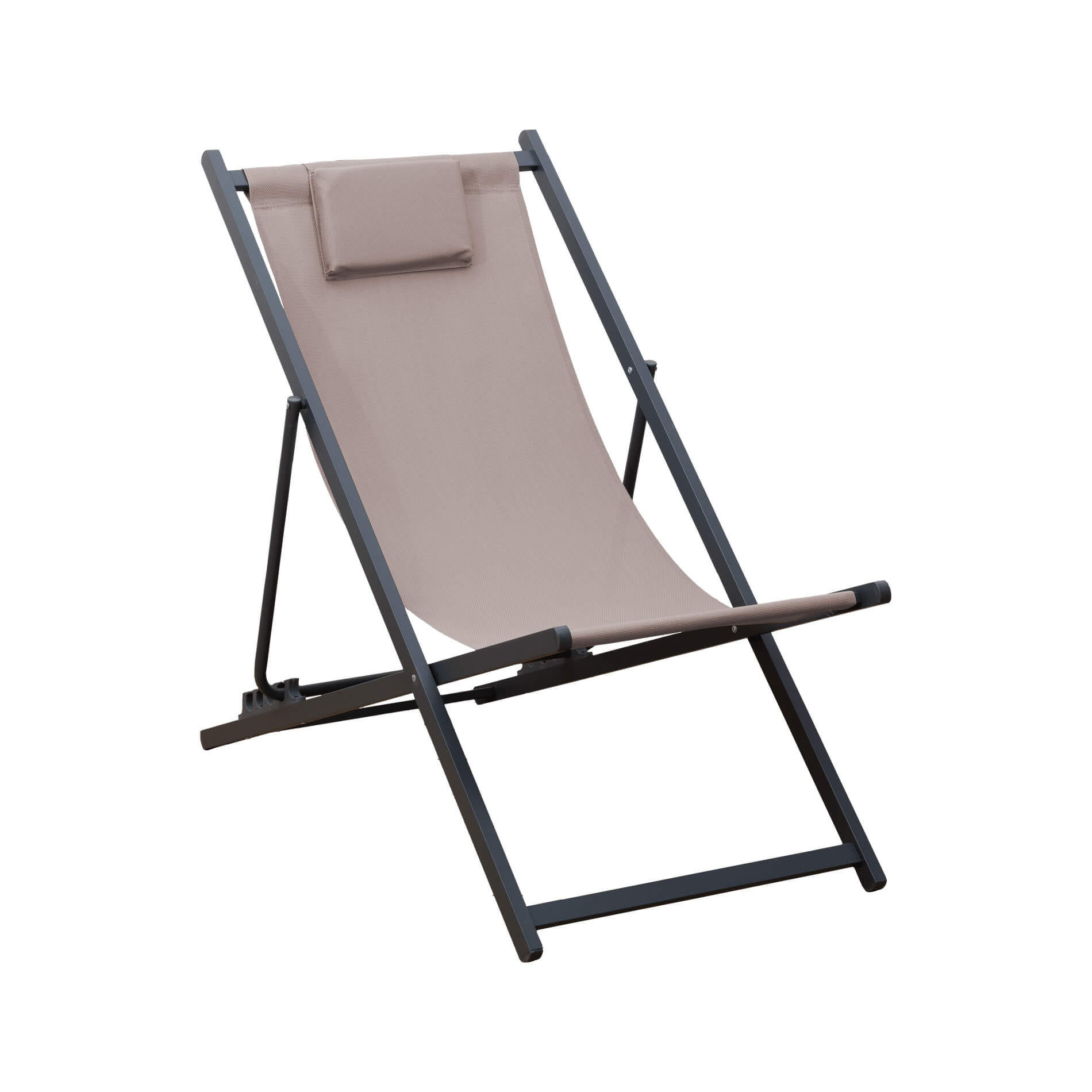 GARTEN-RELAXSESSEL Beige 58/92/93 cm - Beige, Metall (58/93/92cm) - Mobili Rebecca