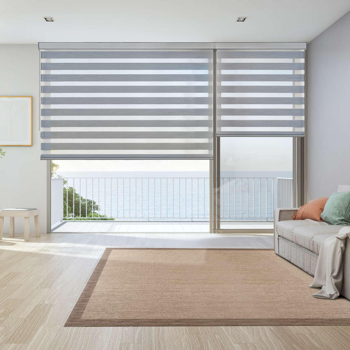 DOPPELROLLO Weiß 160x250 cm - Silberfarben, Kunststoff (160/250cm) - STORESDECO