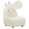 KINDERSESSEL Teddy-Optik cremeweiß Tierform Einhorn Lulea - Hellbraun/Weiß, Kunststoff/Textil (50/75/54cm) - Beliani