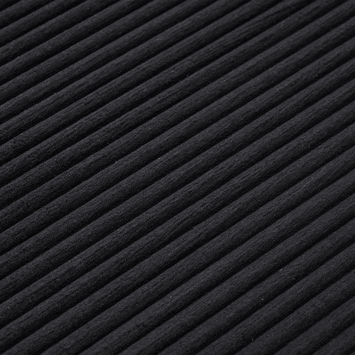 SOFA Cord Schwarz mit breiten Armlehnen und Kissen - Schwarz, Textil (177/92/122cm) - WISHDOR