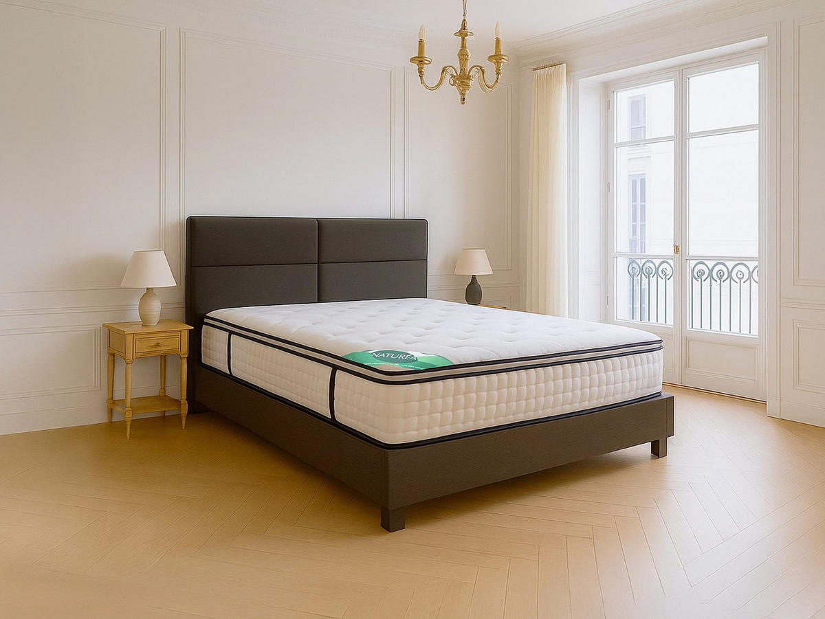 STANDARDMATRATZE - 2 Personen - stoff - weiß Mireza - Weiß, Textil (180/200cm) - Vente-Unique
