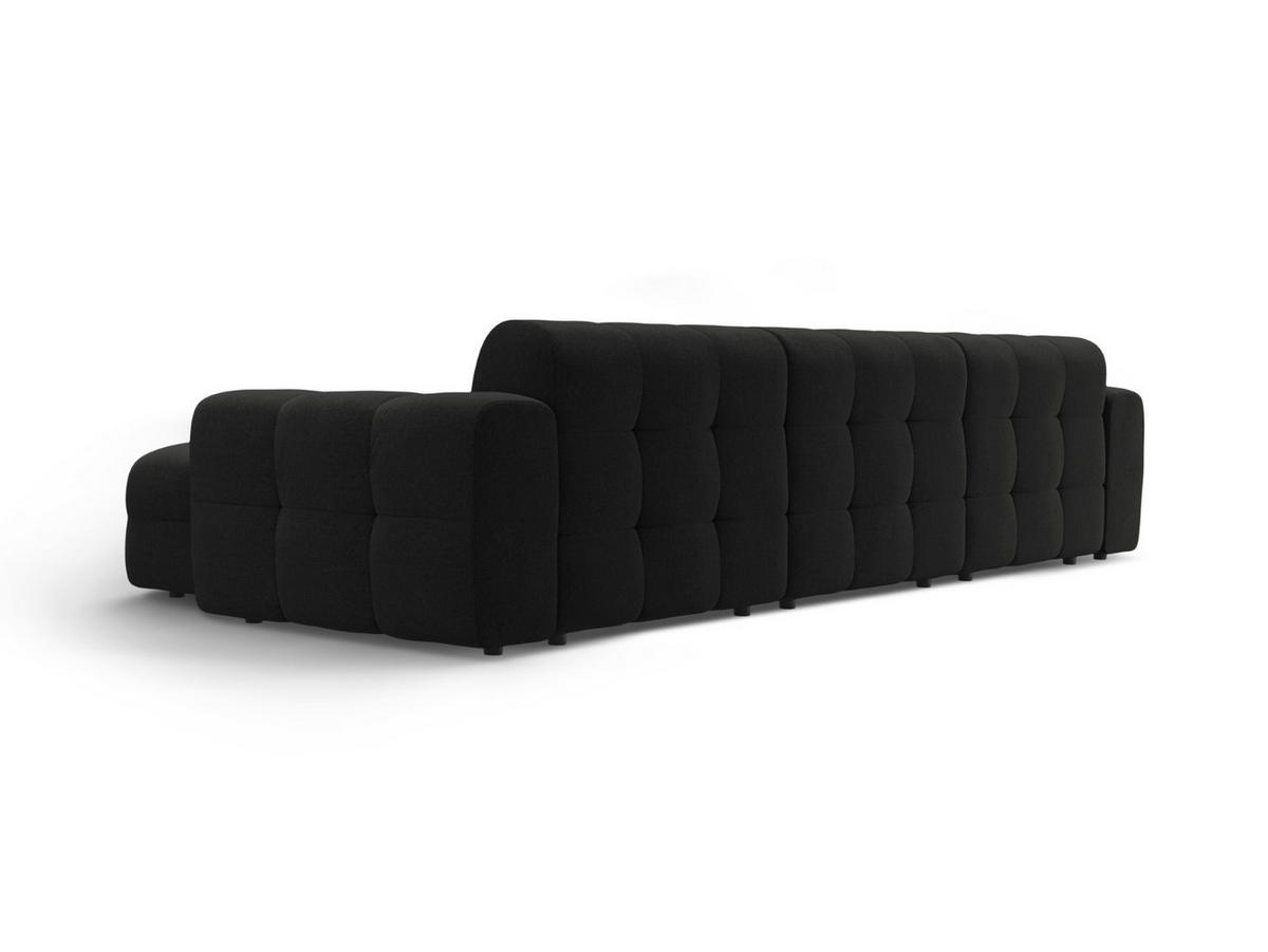 ECKSOFA rechts Kendal aus strukturiertem Stoff schwarz 5 Sitzplätze - Schwarz, Textil (173/357cm) - Micadoni