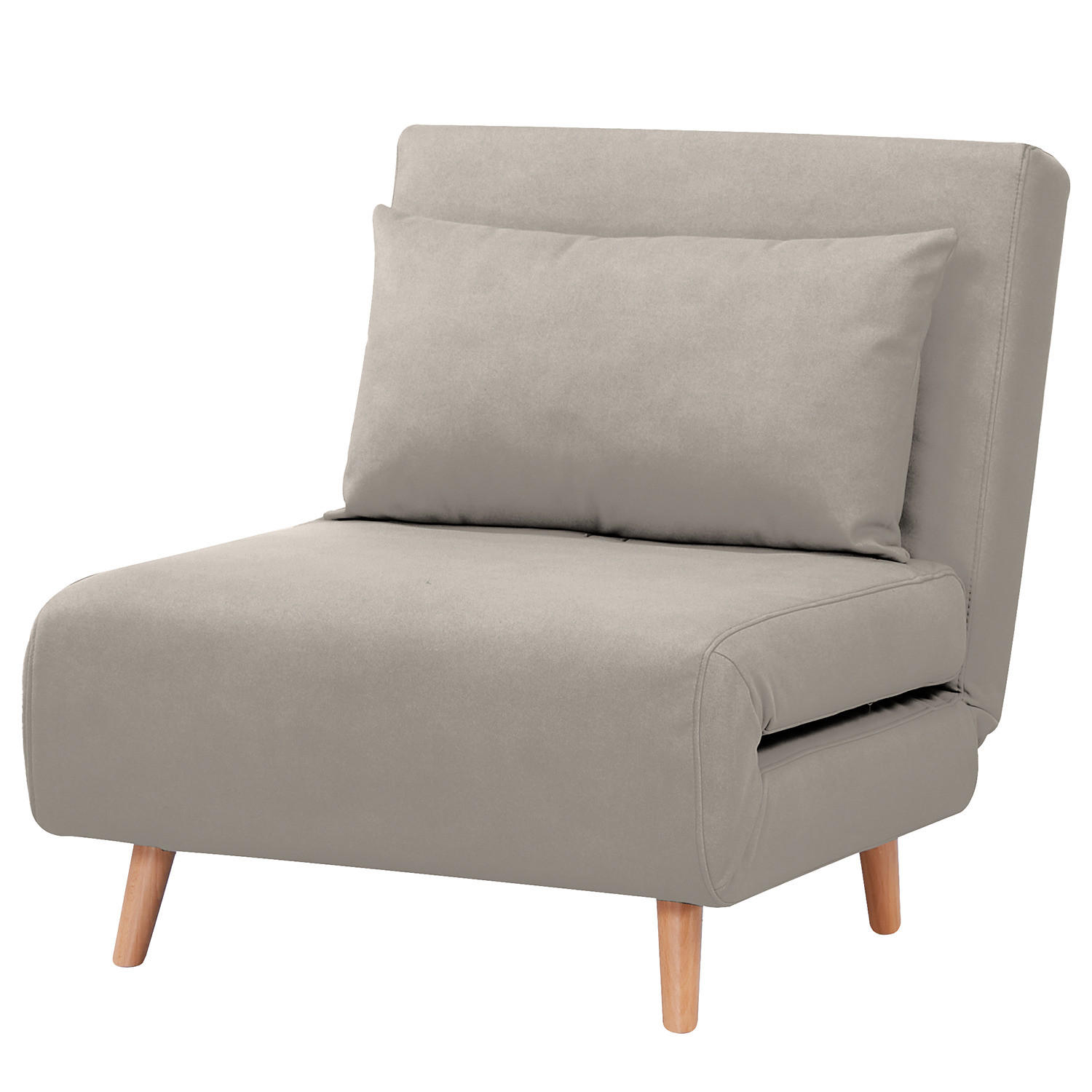 SCHLAFSESSEL - Textil / Teilmassivholz - Buchefarben/Hellgrau, Holz/Buchenholz (77/81/90cm) - home24