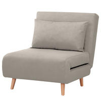 SCHLAFSESSEL - Textil / Teilmassivholz - Buchefarben/Hellgrau, Holz/Buchenholz (77/81/90cm) - home24