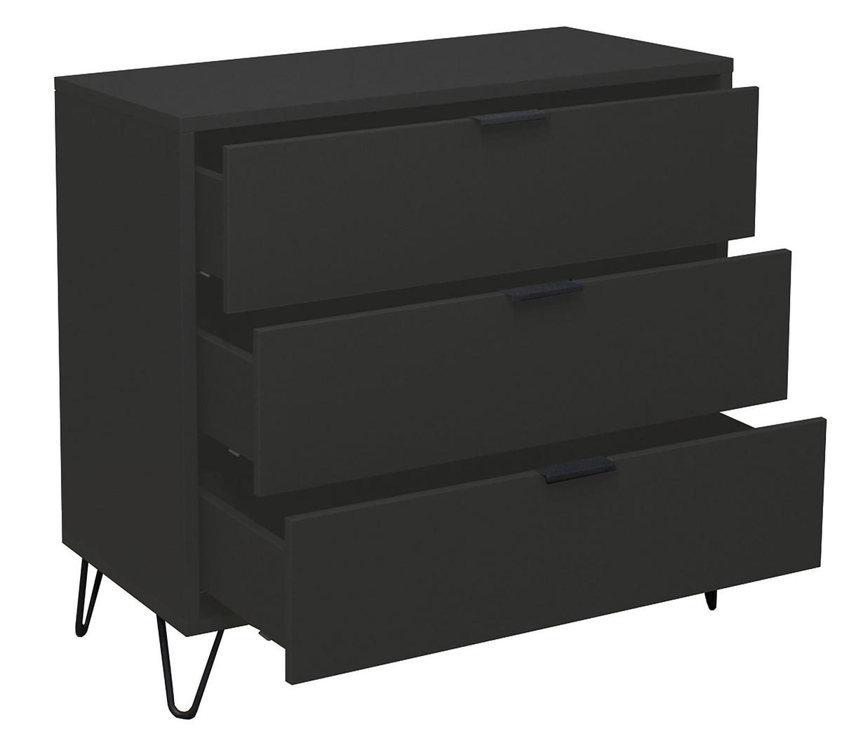 KOMMODE Erna 81x45x82 Anthrazit matt Lack - Anthrazit, Holzwerkstoff (81/82/45cm) - 58aufmkessel