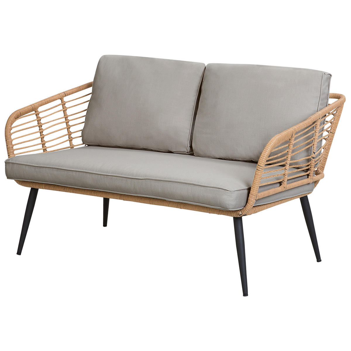 4-SITZER LOUNGE SET Rattan Natürlich Corinth Ii - Naturfarben, Kunststoff - Beliani