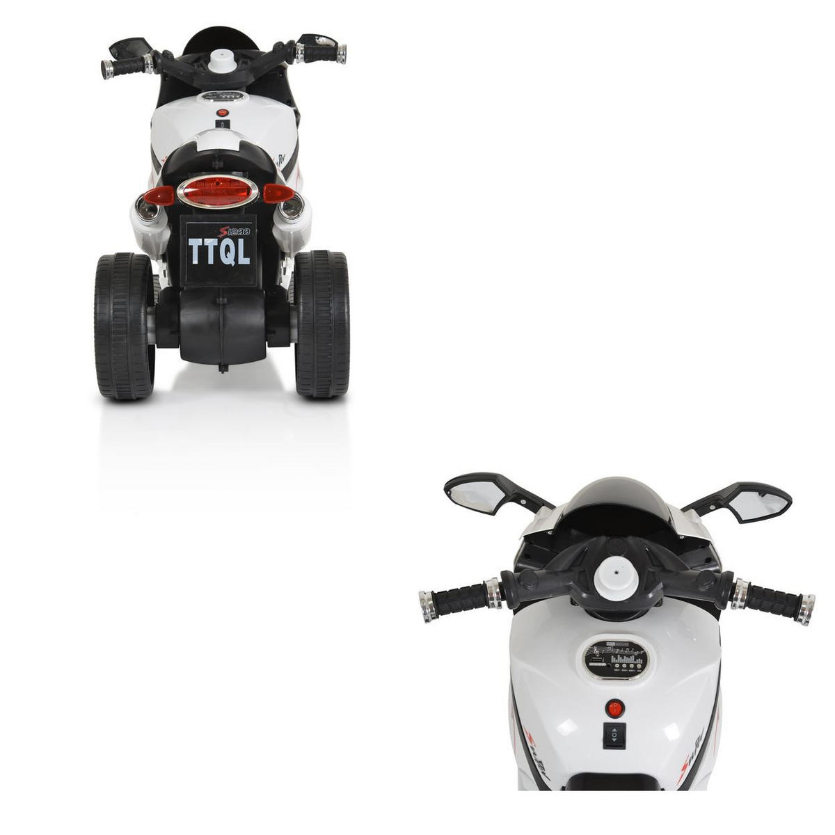 ELEKTROMOTORRAD Comet HZBB-1188 weiß drei Räder Musik, MP3, Rückwärtsgang - Weiß, Kunststoff (95/45/58cm) - Moni