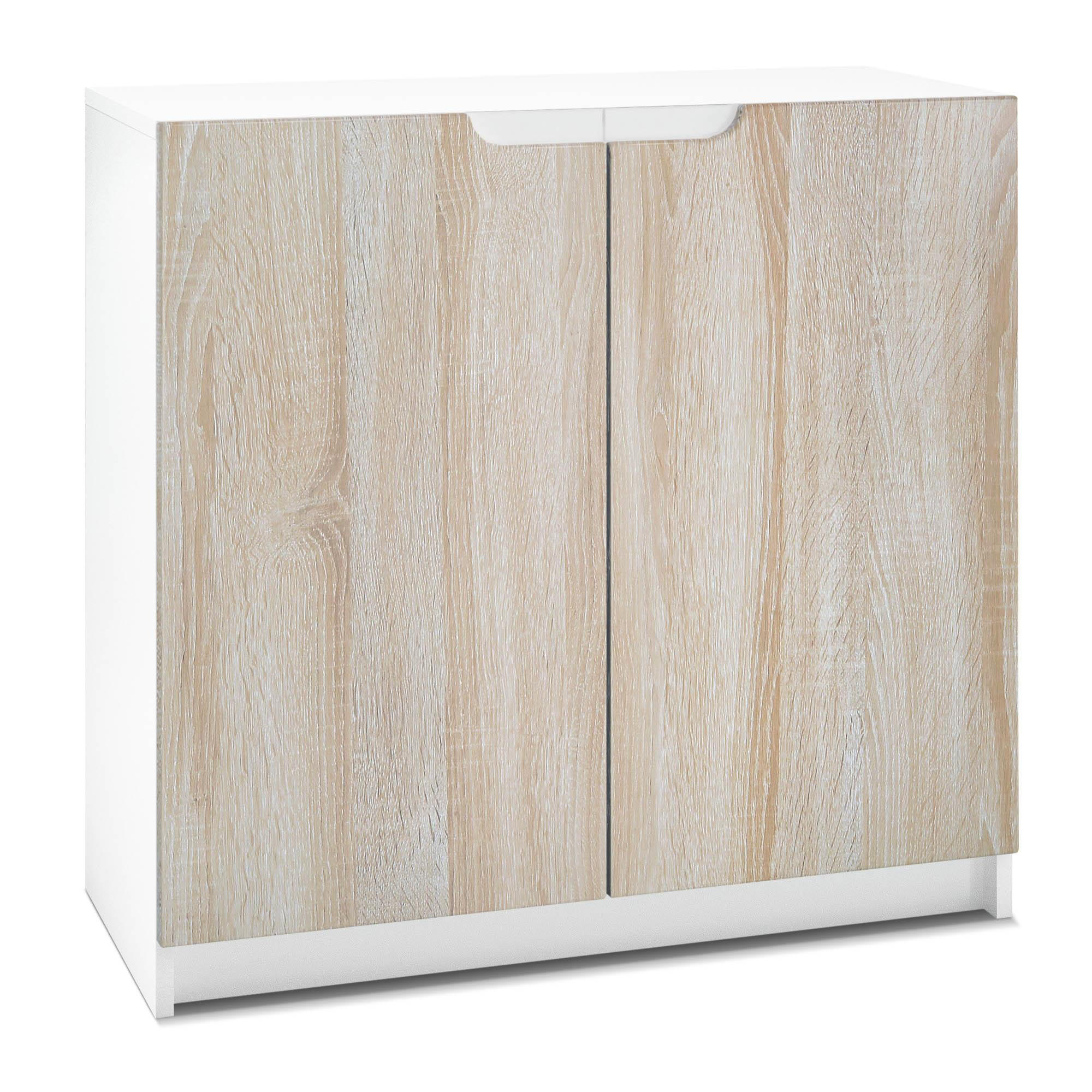 KOMMODE Logan Fronten in Eiche sägerau - Eiche San Remo, Holzwerkstoff (82/78/37cm) - Vladon