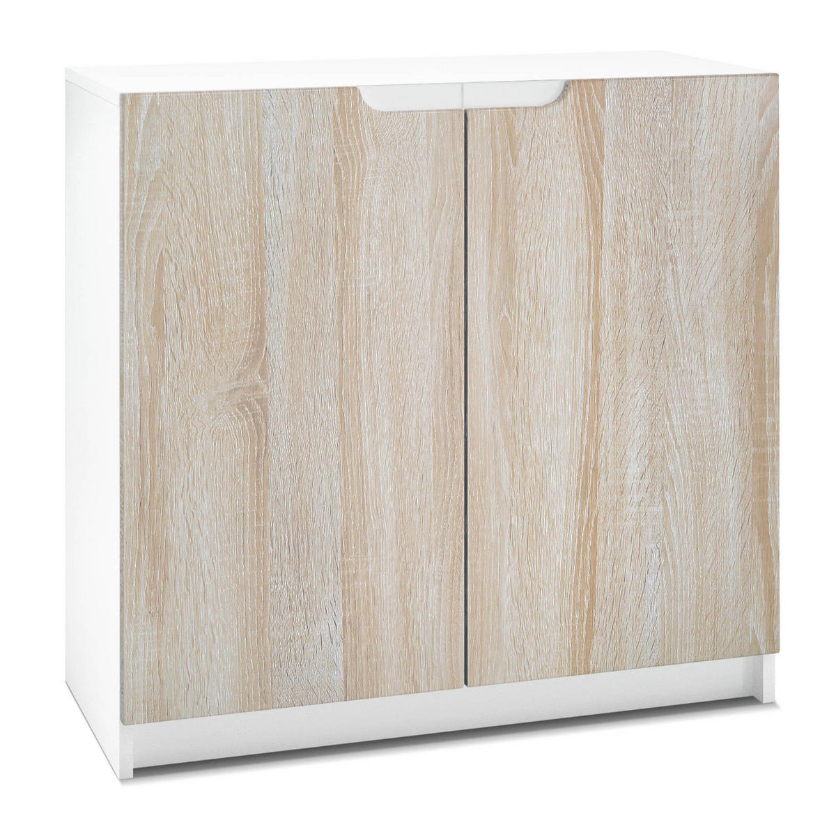 KOMMODE Logan Fronten in Eiche sägerau - Eiche San Remo, Holzwerkstoff (82/78/37cm) - Vladon