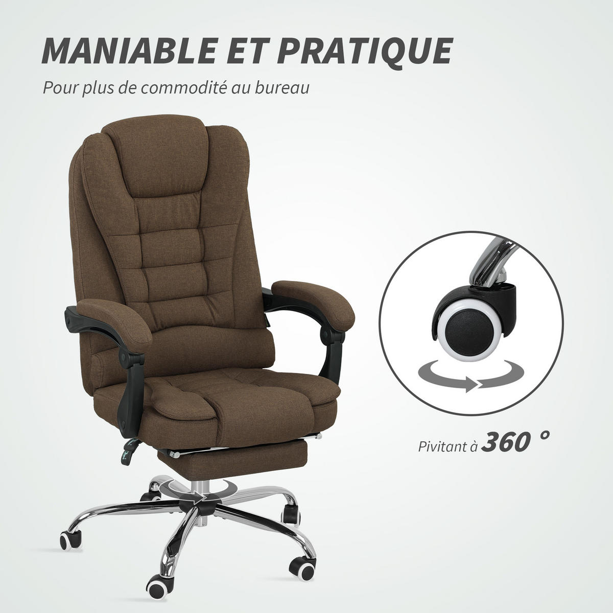 CHEFSESSEL DE-11759 65/70/110-118 cm Braun - Braun, Textil (65/118/70cm) - ComfortXL