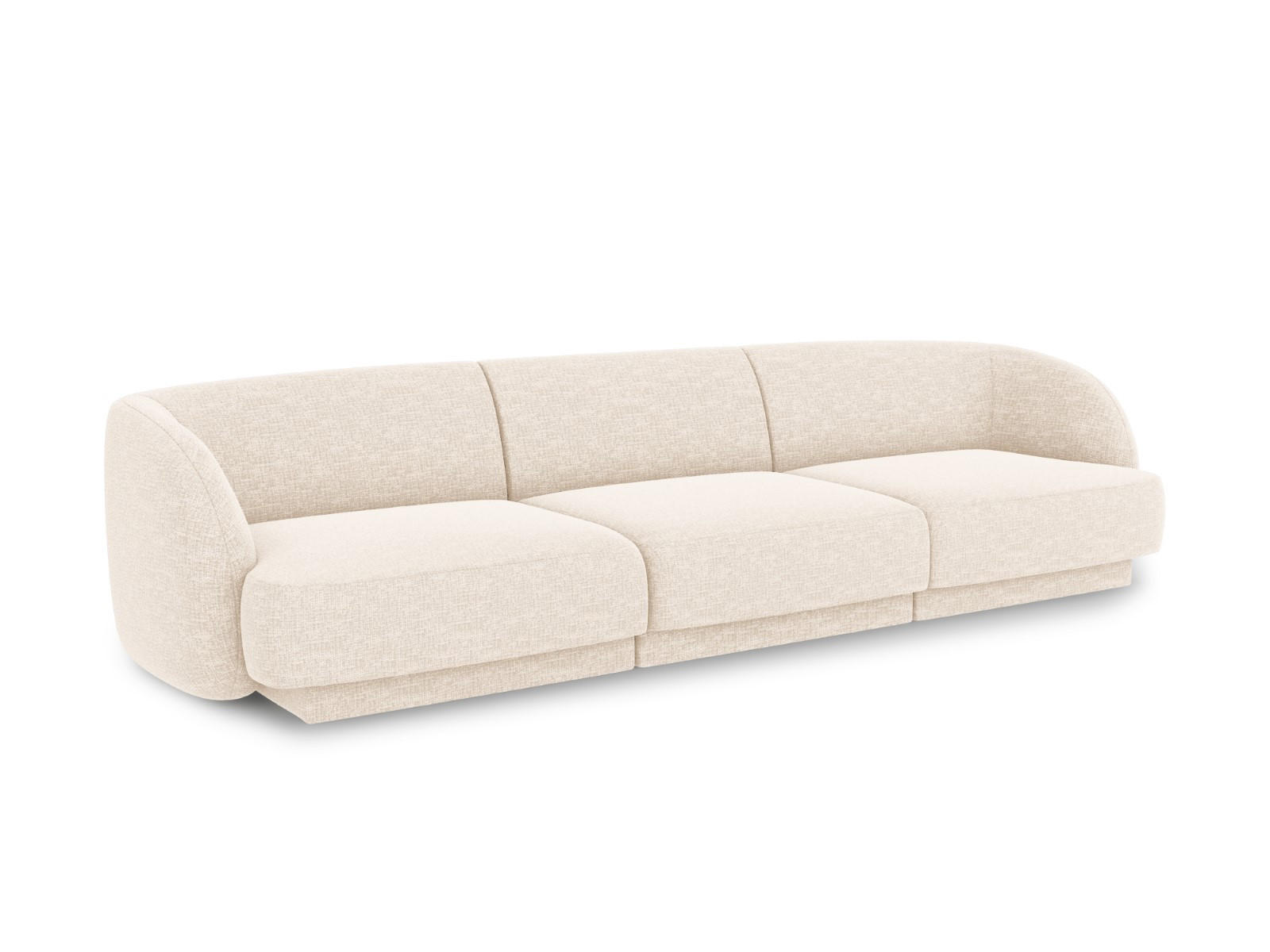 SOFA Miley aus Chenille-Stoff leichtes beige 3 Sitzplätze - Creme, Textil (90/70/255cm) - Micadoni