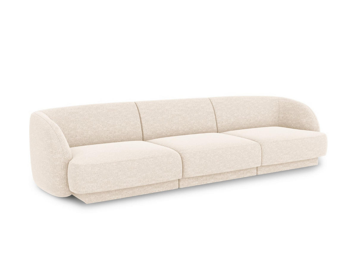 SOFA Miley aus Chenille-Stoff leichtes beige 3 Sitzplätze - Creme, Textil (90/70/255cm) - Micadoni