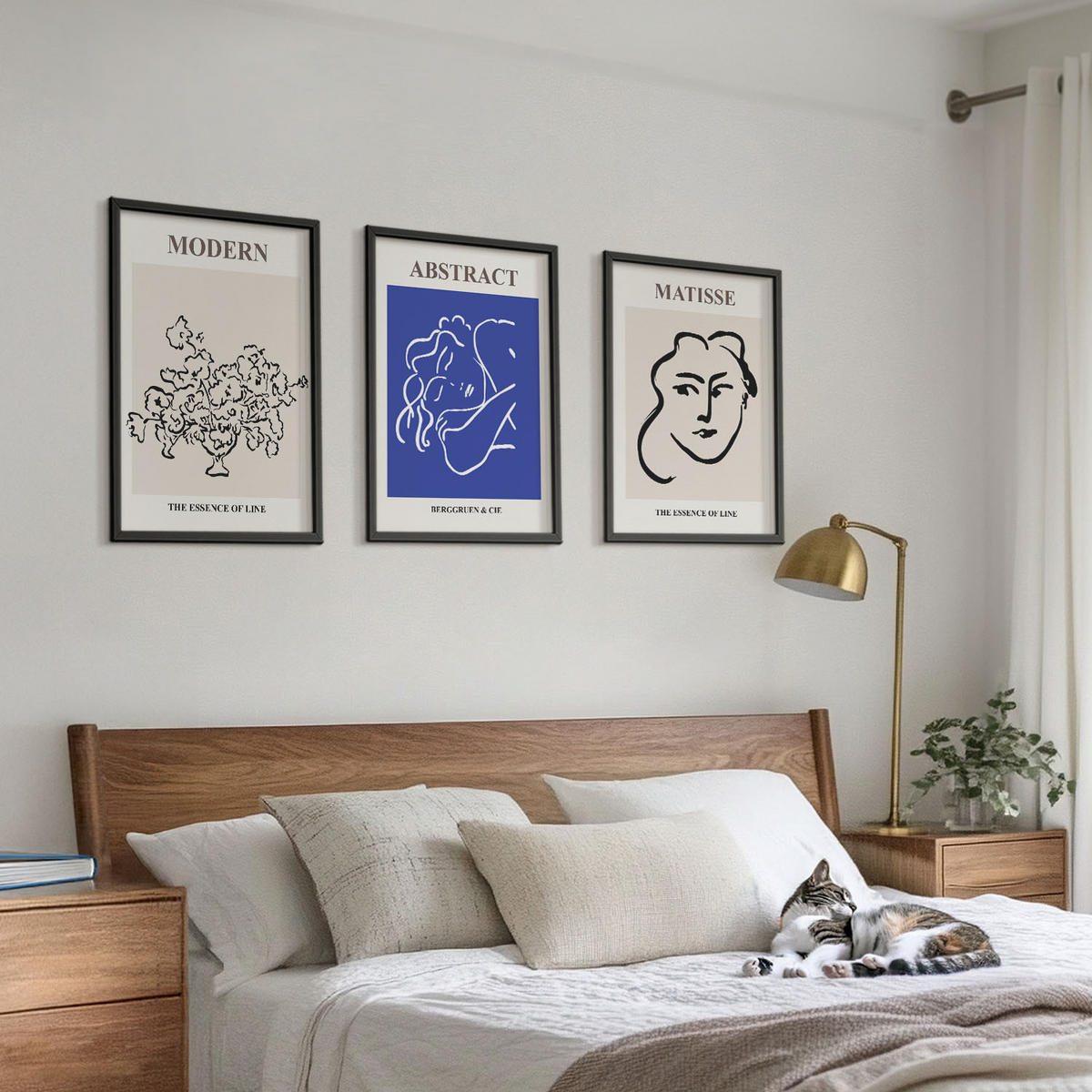 BILDER SET 3er Set - 40x60 cm Schwarzer Rahmen - Matisses moderne Plakate - Schwarz, Kunststoff (40/60cm) - TULUP