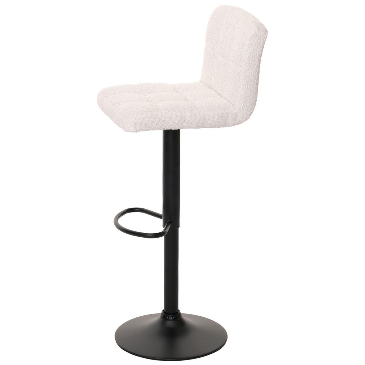 BARHOCKER 2er-Set gepolstert mit Lehne Sitzhöhe 63-83cm höhenverstellbar drehbar Stoff Boucle Weiß - Weiß, Textil (38/107/41cm) - PROREGAL