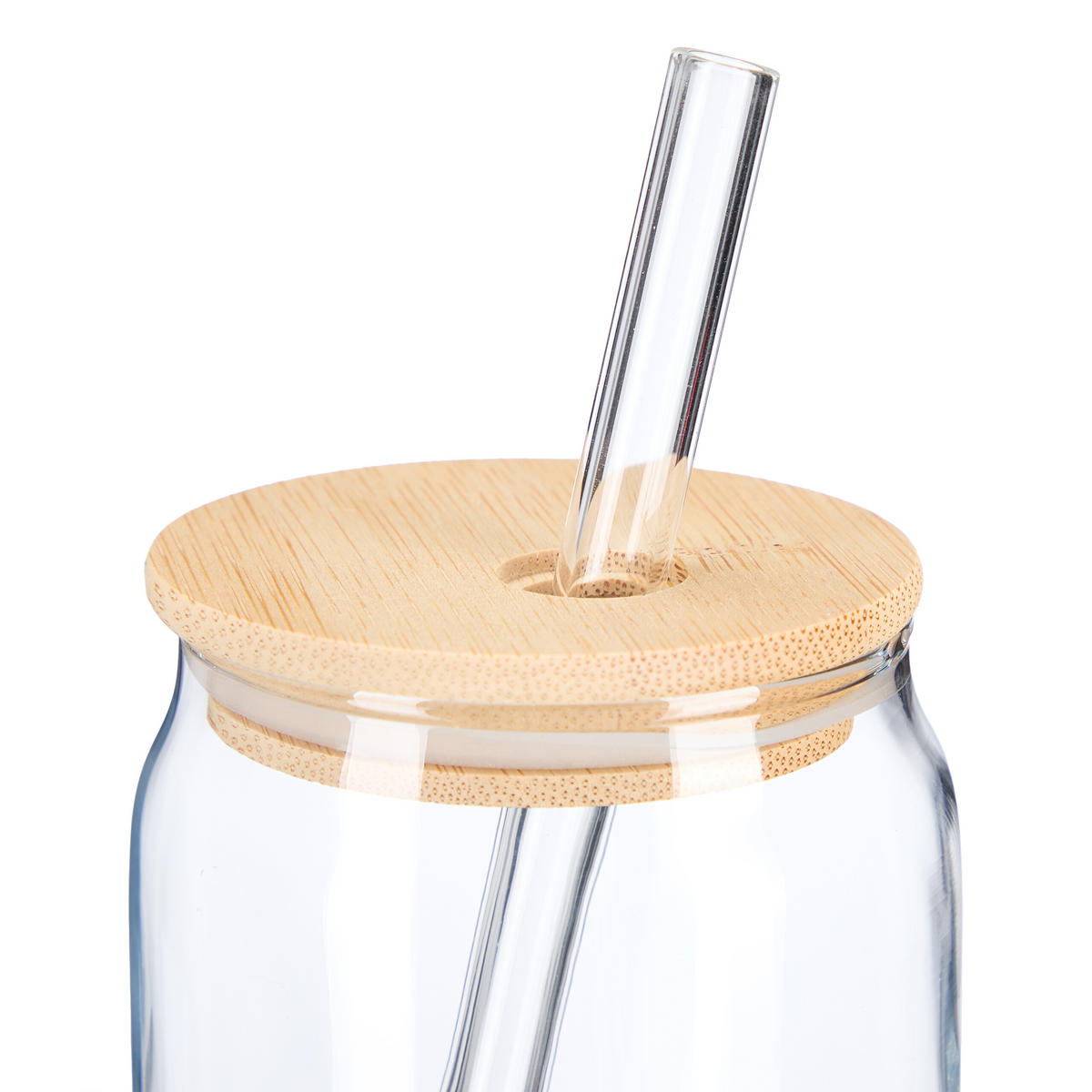 4XTRINKGLÄSER - Transparent, Glas/Holz (0.45L) - Relaxdays