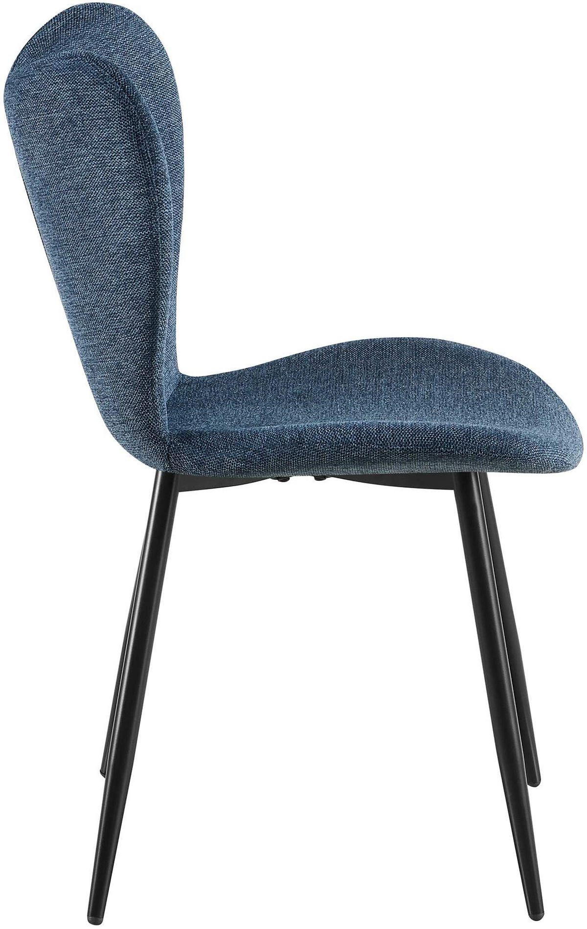 ESSZIMMERSTUHL Stoff Blau - Blau/Schwarz, Textil/Metall (50/80/58cm) - CLP