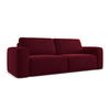 3-SITZER SOFA mit Schlaffunktion Samt Stoff Rot - Bordeaux/Rot, Kunststoff/Textil (242/91/100cm) - Makamii