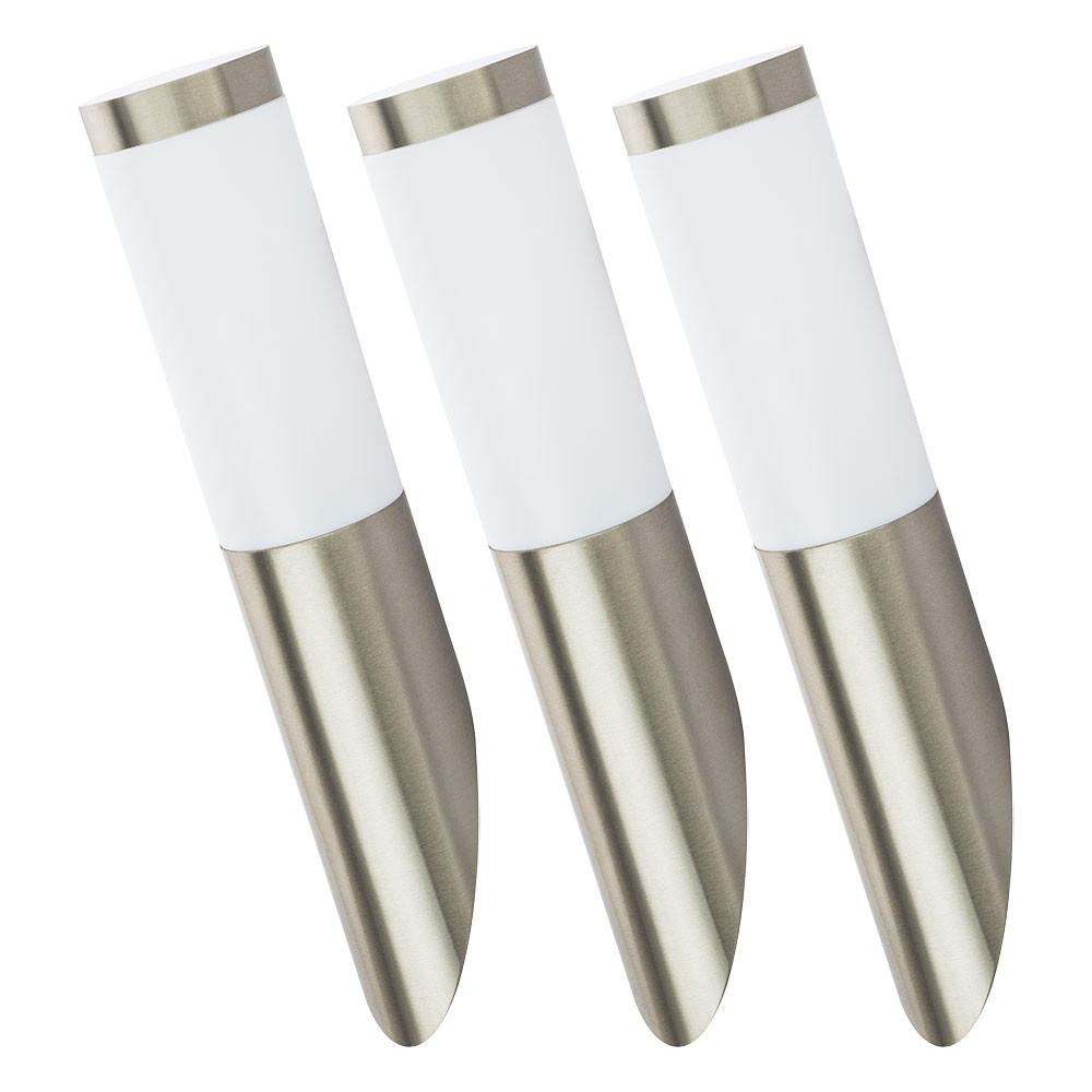 AUSSEN-WANDLAMPE Edelstahl Anthrazit 3er Set - Anthrazit, Metall (8/40/17cm)