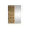 SCHWEBETÜRENSCHRANK Lino I - Weiß/Eiche Artisan, Holzwerkstoff/Metall (120/200/58cm) - MIRJAN24