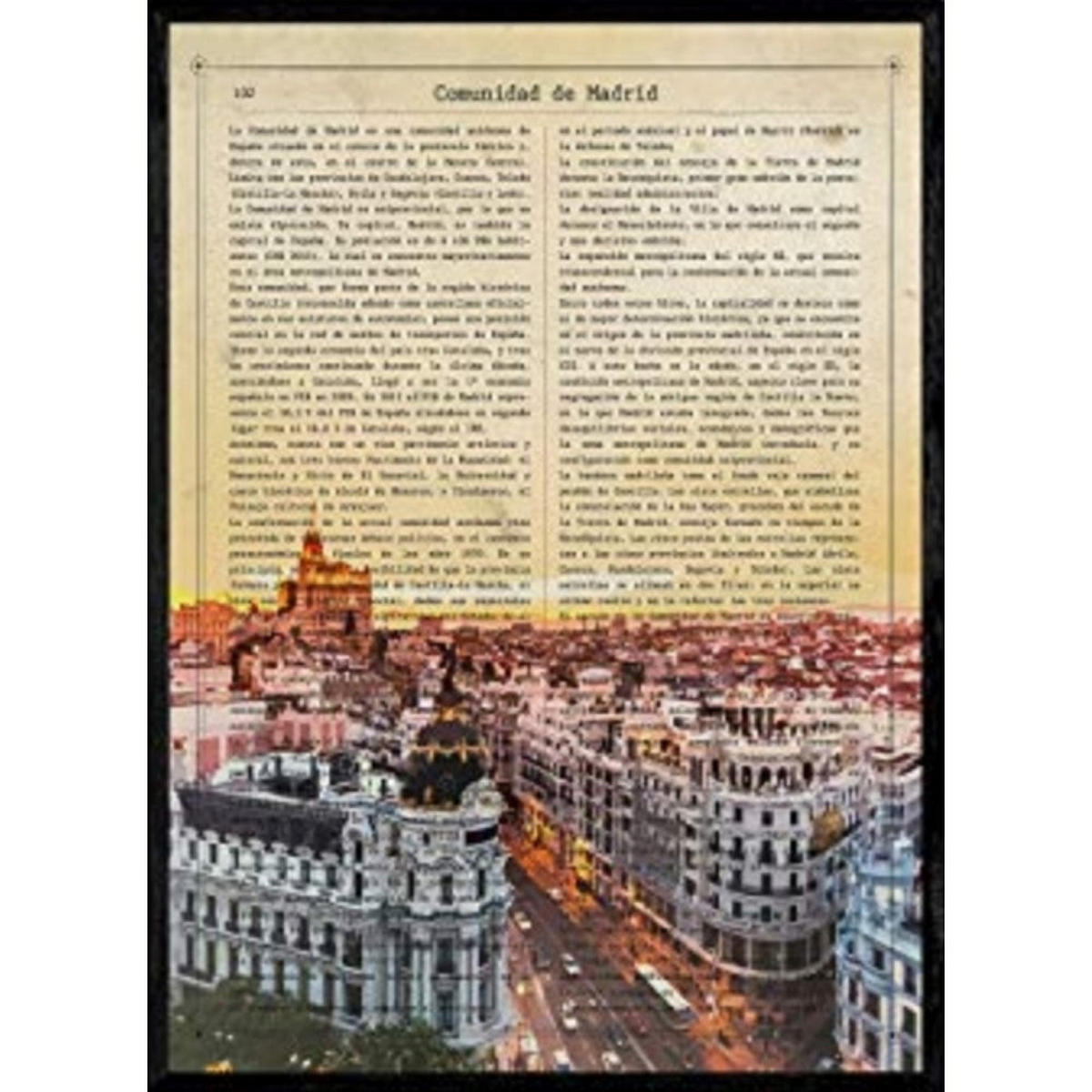 POSTER Vintage Madrid A4 Rahmenlos - Klar, Papier (29.7/5/21cm) - Nacnic