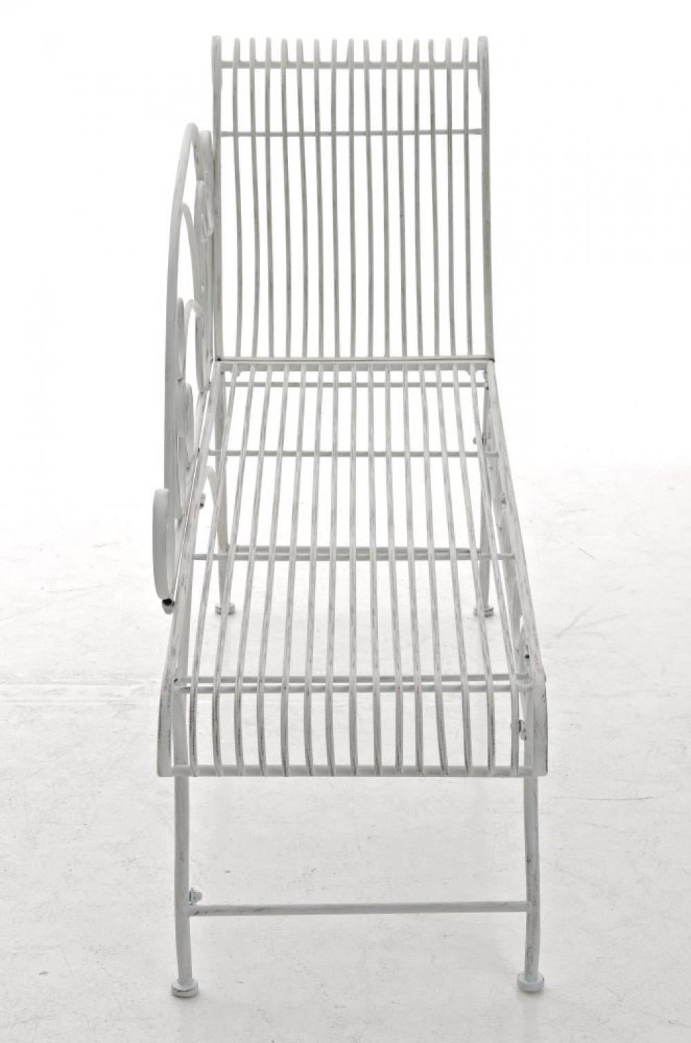 GARTENLIEGE Metall antik weiß - Perlmutt, Metall (156/78/46cm) - CLP