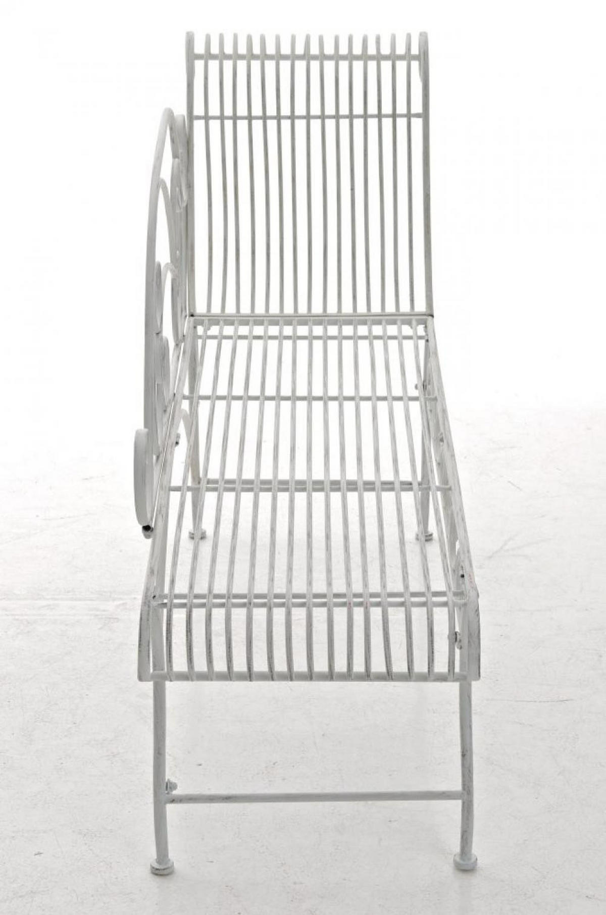 GARTENLIEGE Metall antik weiß - Weiß, Metall (156/78/46cm) - CLP