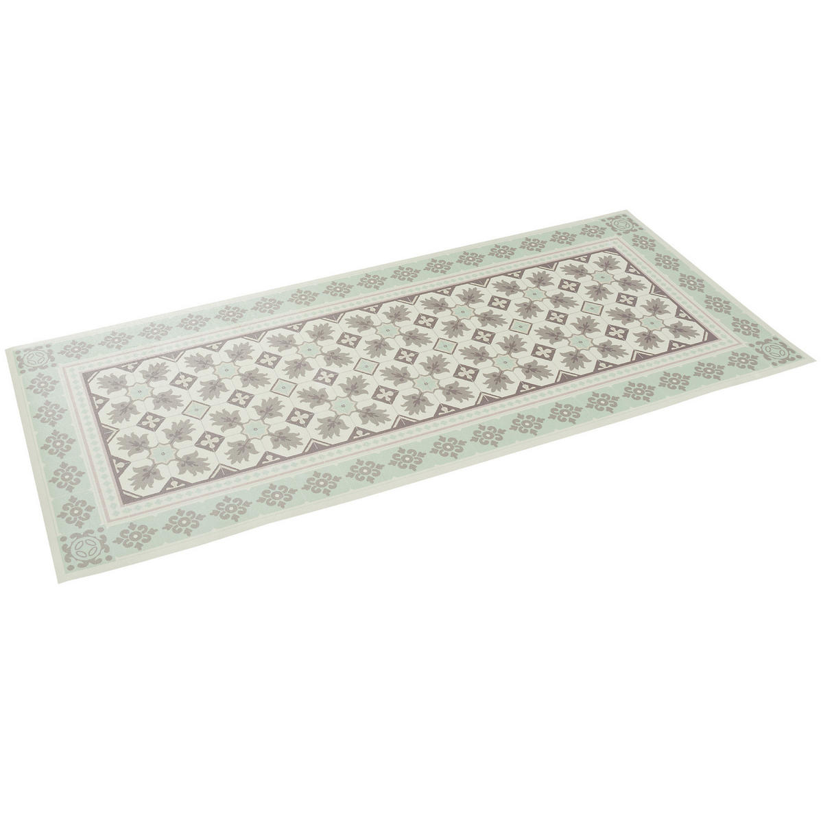 VINYL TEPPICH KÜCHENLÄUFER EVORA FLIESENOPTIK - Mintgrün, Textil (49/140cm) - Pergamon