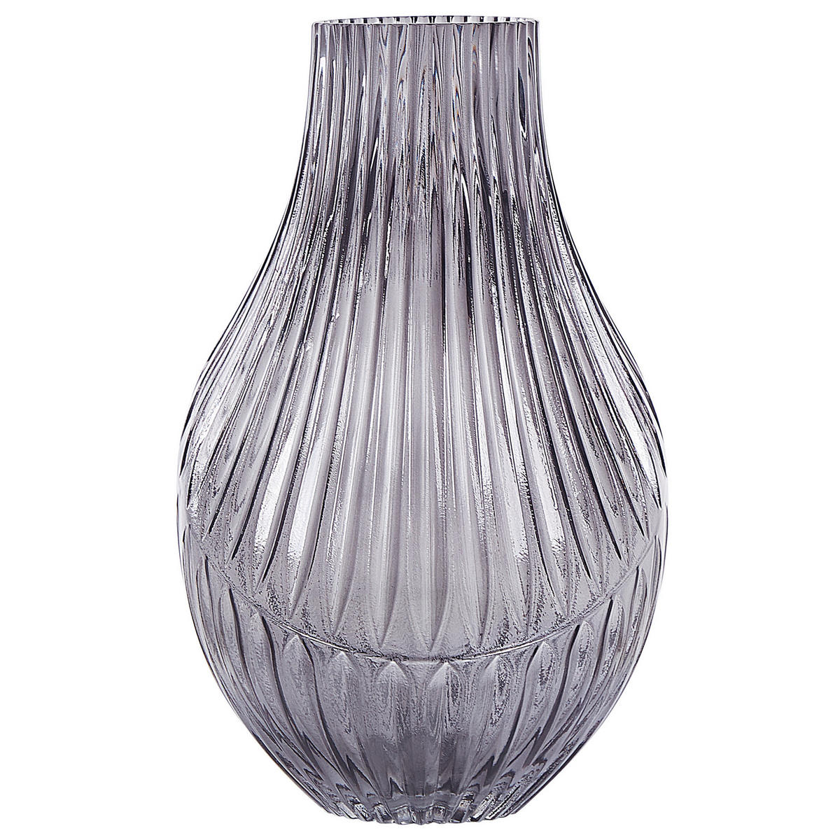 BLUMENVASE Glas grau Myrsina - Grau, Glas (36cm) - Beliani