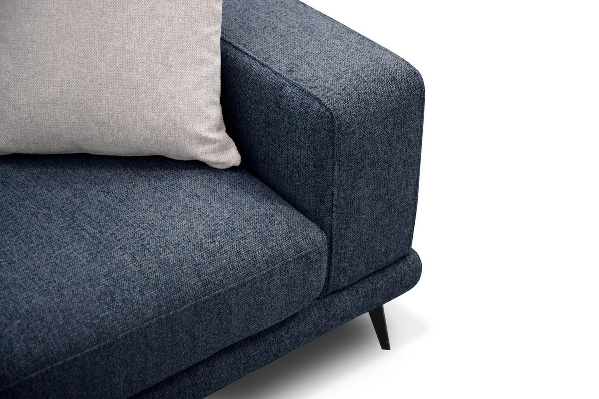 ECKSOFA MEDIOLANE 5-Sitzer, dunkelblau - Dunkelblau, Holzwerkstoff/Textil (219/282cm) - Courtois Laville
