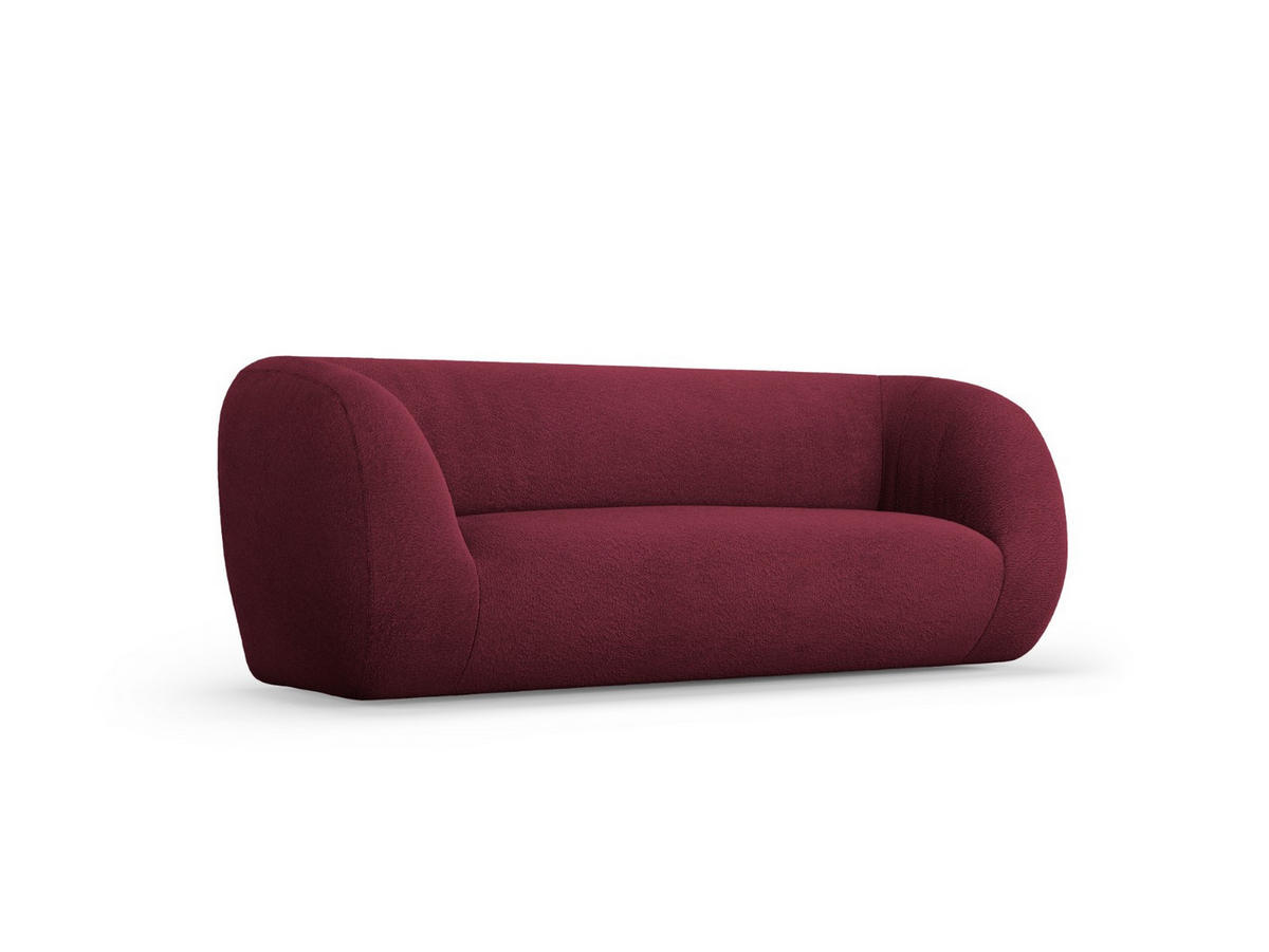 SOFA Essen aus Boucle burgundfarben 2 Sitzplätze - Bordeaux, Textil (95/86/210cm) - Cosmopolitan Design