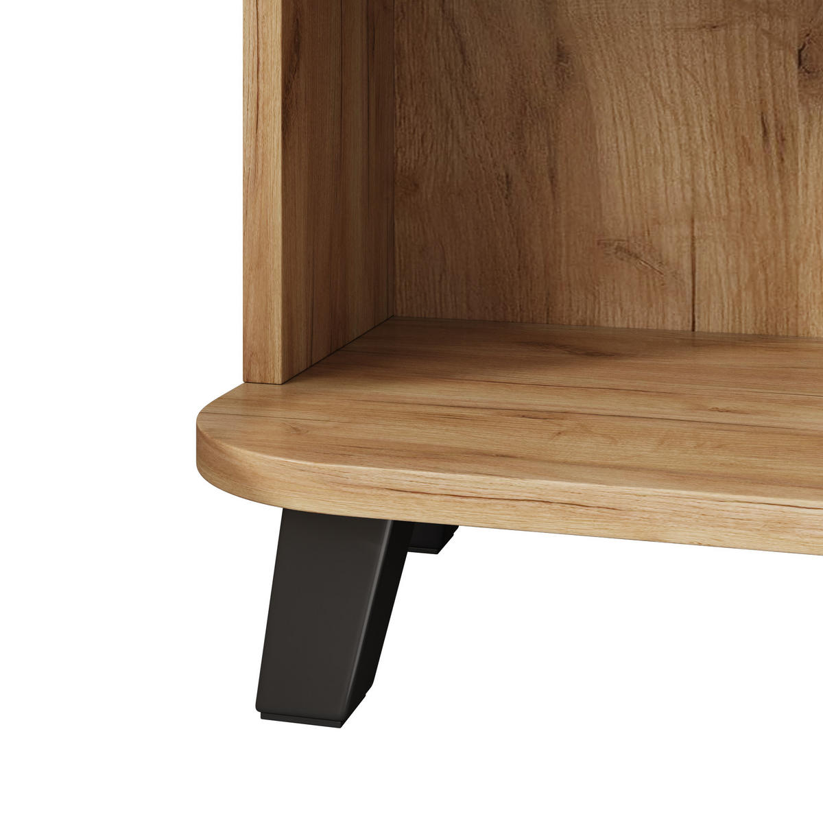 SCHUHSCHRANK in Holzoptik Schuhkipper mit offenen Fächern für Flur, B80/T32/H99cm - Schwarz/Naturfarben, Holzwerkstoff/Metall (80/99/32cm) - STILVORA
