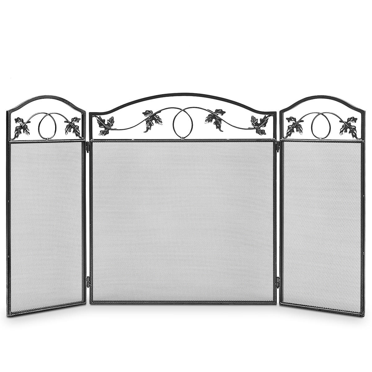 FUNKENSCHUTZGITTER 74cm Schwarz - Schwarz, Metall (2/74/127cm) - COSTWAY