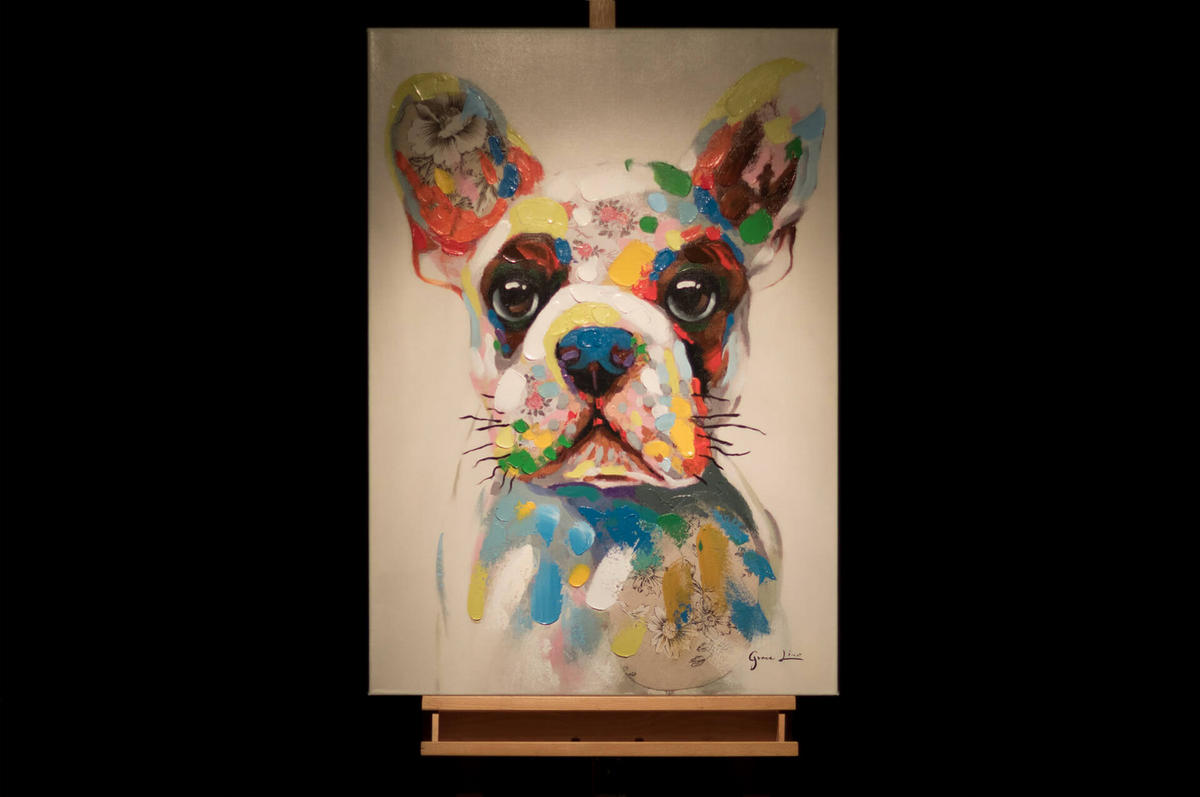 OLEJOMAĽBA 70/100 cm, Zvieratá - biela, drevo/textil (70/100cm) - KUNSTLOFT