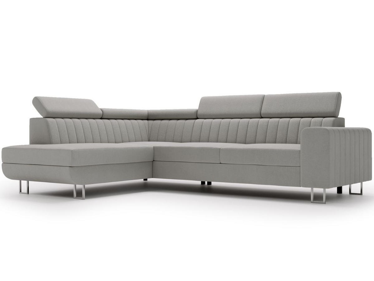 ECKSOFA Berona Grau Links - Grau, Holz/Textil (255/190cm) - Graingold