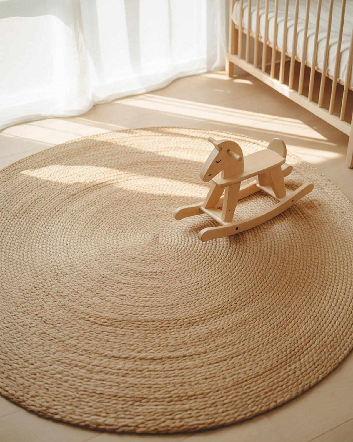 TEPPICH rund aus natürlicher Jute beige - Beige, Naturmaterialien (90/90cm) - AFK Living